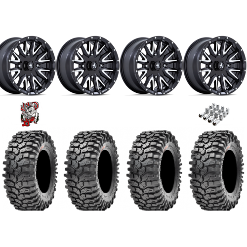 Maxxis Roxxzilla ML7 (Competition Compound) 35x10-15 Tires on MSA M49 Creed Matte Black & Machined Wheels