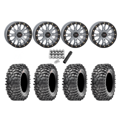 Maxxis Roxxzilla ML7 (Competition Compound) 30x10-14 Tires on SB-4 Grey Beadlock Wheels