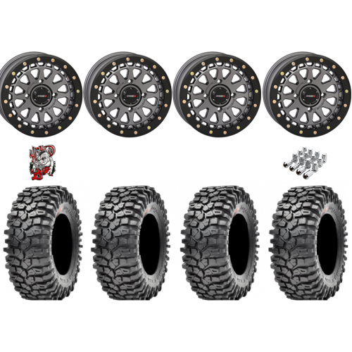 Maxxis Roxxzilla ML7 (Competition Compound) 35x10-15 Tires on SB-6 Gunmetal Beadlock Wheels