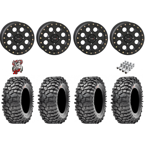 Maxxis Roxxzilla ML7 (Competition Compound) 35x10-15 Tires on SB-7 Matte Black Beadlock Wheels