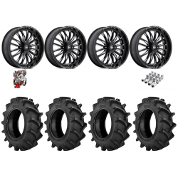 BKT TR 171 33x8-18 Tires on Fuel Arc Gloss Black Milled Wheels