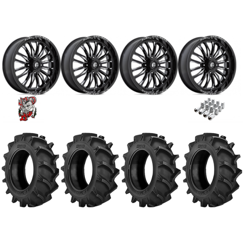 BKT TR 171 46x12.4-24 Tires on Fuel Arc Gloss Black Milled Wheels