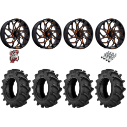 BKT TR 171 42x9.5-24 Tires on Fuel Runner Candy Orange Wheels