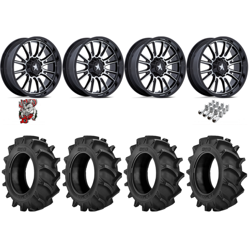 BKT TR 171 42x9.5-24 Tires on MSA M51 Thunderlips Machined Wheels