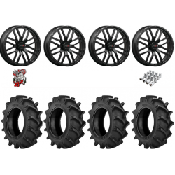 BKT TR 171 46x12.4-24 Tires on ST-3 Black Wheels