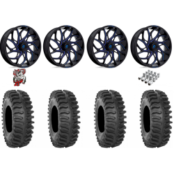 System 3 XT400 40x9.5-24 Tires on Fuel Runner Candy Blue Wheels