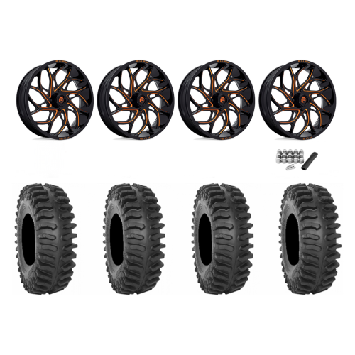 System 3 XT400 40x9.5-24 Tires on Fuel Runner Candy Orange Wheels