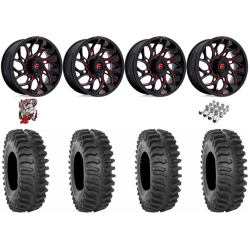 System 3 XT400 40x9.5-24 Tires on Fuel Runner Candy Red Wheels