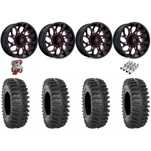 System 3 XT400 40x9.5-24 Tires on Fuel Runner Candy Red Wheels