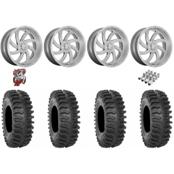 System 3 XT400 33x9.5-20 Tires on MSA M36 Switch Brushed Titanium Wheels