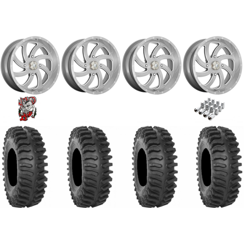 System 3 XT400 33x9.5-20 Tires on MSA M36 Switch Brushed Titanium Wheels