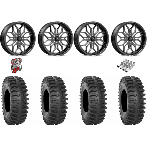 System 3 XT400 40x9.5-24 Tires on MSA M47 Sniper Gloss Black Milled Wheels