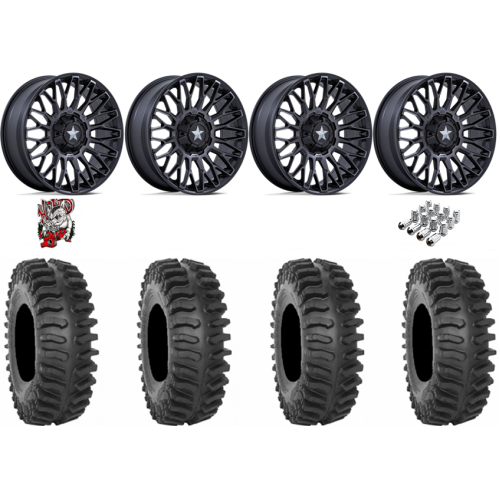 System 3 XT400 37x9.5-22 Tires on MSA M50 Clubber Matte Black DDT Wheels