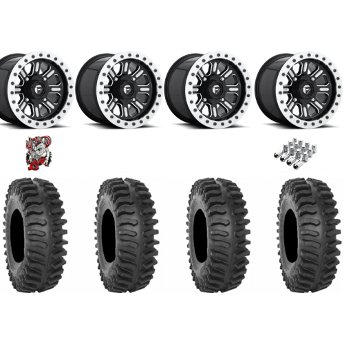 System 3 XT400 33x10-15 Tires on Fuel Hardline Gloss Black Milled Beadlock Wheels