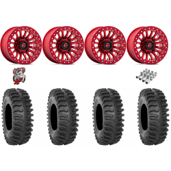 System 3 XT400 32x10-15 Tires on Fuel Rincon Candy Red Beadlock Wheels