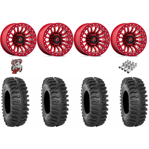 System 3 XT400 32x10-15 Tires on Fuel Rincon Candy Red Beadlock Wheels