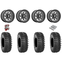 System 3 XT400 32x10-15 Tires on Fuel Runner Gloss Black Milled Wheels