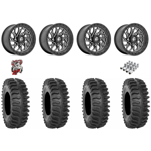 System 3 XT400 32x10-15 Tires on Fuel Runner Gloss Black Milled Wheels