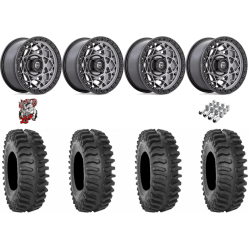 System 3 XT400 32x10-15 Tires on Fuel Unit Matte Anthracite Wheels