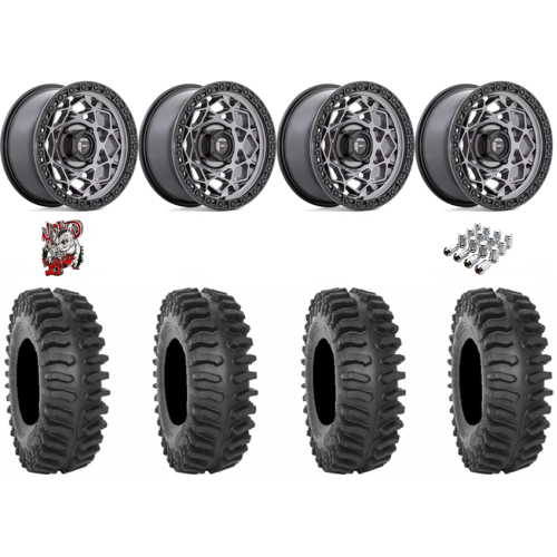 System 3 XT400 30x10-15 Tires on Fuel Unit Matte Anthracite Wheels