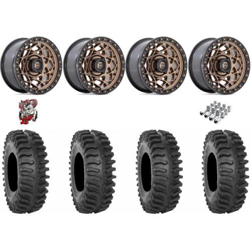 System 3 XT400 30x10-15 Tires on Fuel Unit Matte Bronze Wheels