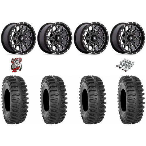 System 3 XT400 33x10-15 Tires on MSA M45 Portal Gloss Black Milled Wheels