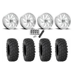 System 3 XTR370 40x10-24 Tires on Fuel Kompressor Polished Wheels