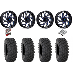 System 3 XTR370 37x10-18 Tires on Fuel Runner Candy Blue Wheels