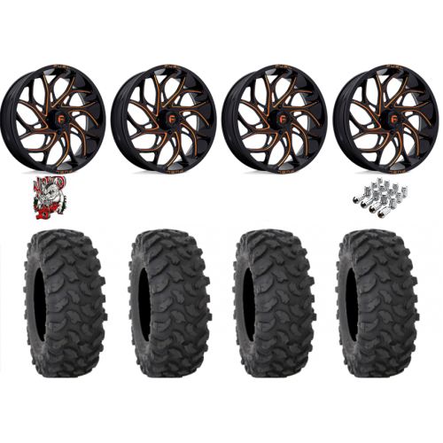 System 3 XTR370 37x10-18 Tires on Fuel Runner Candy Orange Wheels