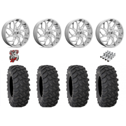 System 3 XTR370 37x10-18 Tires on Fuel Runner Polished Wheels