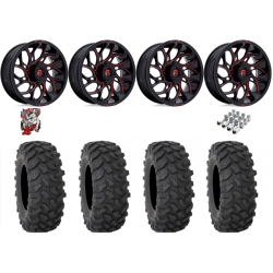 System 3 XTR370 37x10-18 Tires on Fuel Runner Candy Red Wheels