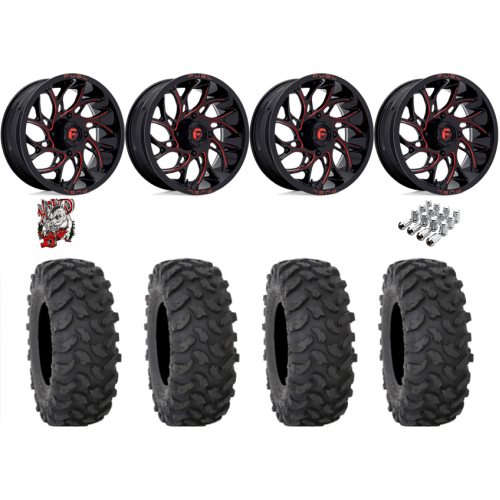 System 3 XTR370 35x10-20 Tires on Fuel Runner Candy Red Wheels