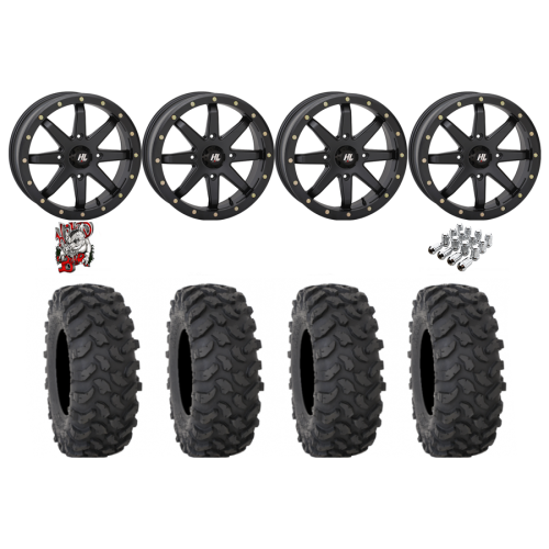 System 3 XTR370 37x10-18 Tires on HL9 Matte Black Beadlock Wheels