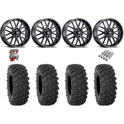 System 3 XTR370 37x10-18 Tires on ITP Hurricane Gloss Black Wheels