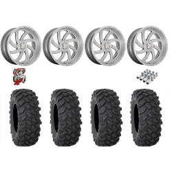 System 3 XTR370 37x10-18 Tires on MSA M36 Switch Brushed Titanium Wheels