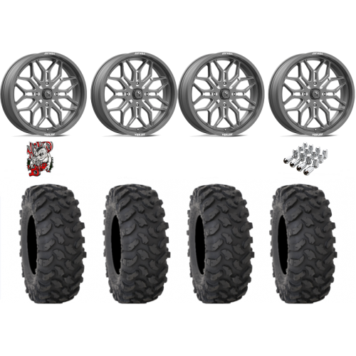 System 3 XTR370 37x10-22 Tires on MSA M47 Sniper Gunmetal Milled Wheels