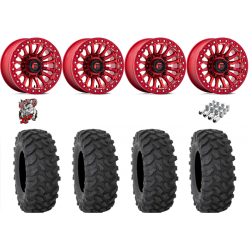 System 3 XTR370 37x10-15 Tires on Fuel Rincon Candy Red Beadlock Wheels