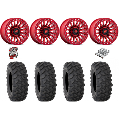 System 3 XTR370 37x10-15 Tires on Fuel Rincon Candy Red Beadlock Wheels