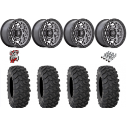 System 3 XTR370 37x10-15 Tires on Fuel Unit Matte Anthracite Wheels