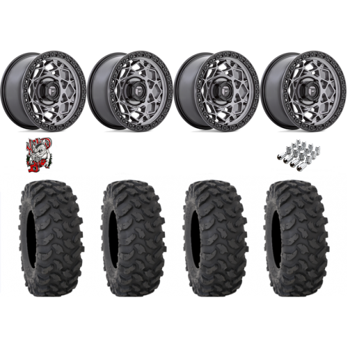 System 3 XTR370 35x10-15 Tires on Fuel Unit Matte Anthracite Wheels