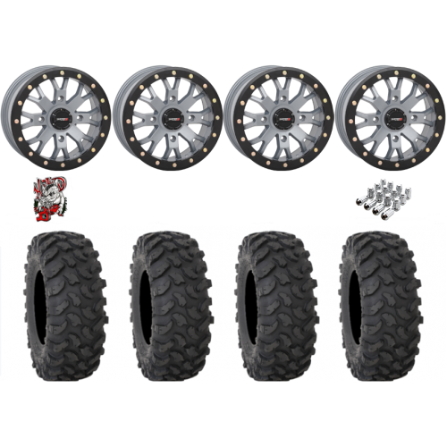 System 3 XTR370 28x10-14 Tires on SB-4 Grey Beadlock Wheels