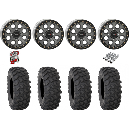 System 3 XTR370 35x10-15 Tires on SB-7 Matte Titanium Beadlock Wheels