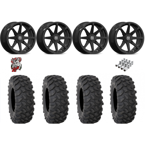 System 3 XTR370 37x10-15 Tires on V01 Gloss Black Wheels