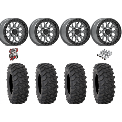 System 3 XTR370 35x10-15 Tires on V07 Satin Graphite Beadlock Wheels