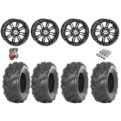 Maxxis Zilla 28x9-14 Tires on STI HD3 Black Wheels