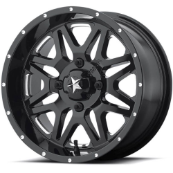 Assassinator Mud Tires 34x8-14 on MSA M26 Vibe Gloss Black Milled Wheels