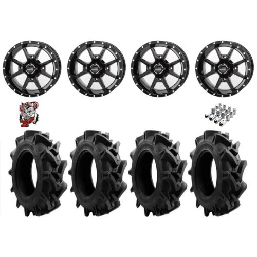 EFX Motohavok 28x8.5-14 Tires on Frontline 556 Black Wheels