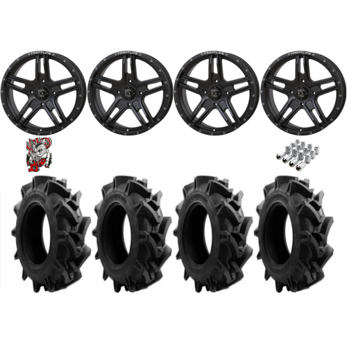 EFX Motohavok 35x8.5-22 Tires on Frontline 505 Black Wheels