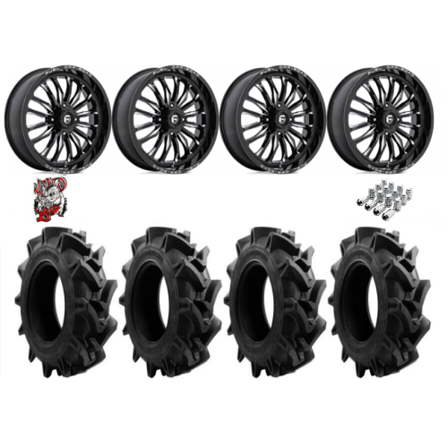 EFX Motohavok 35x8.5-22 Tires on Fuel Arc Gloss Black Milled Wheels