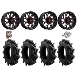 EFX Motohavok 33-8.5-20 Tires on Fuel Runner Candy Red Wheels